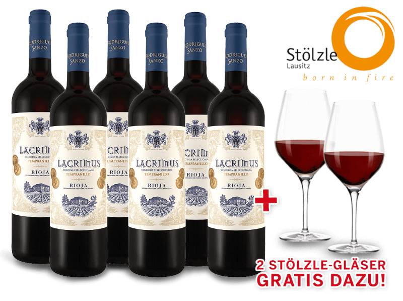 Probierpaket Javier Rodriguez Rioja Lacrimus und 2 Gläser gratis von Verschiedene