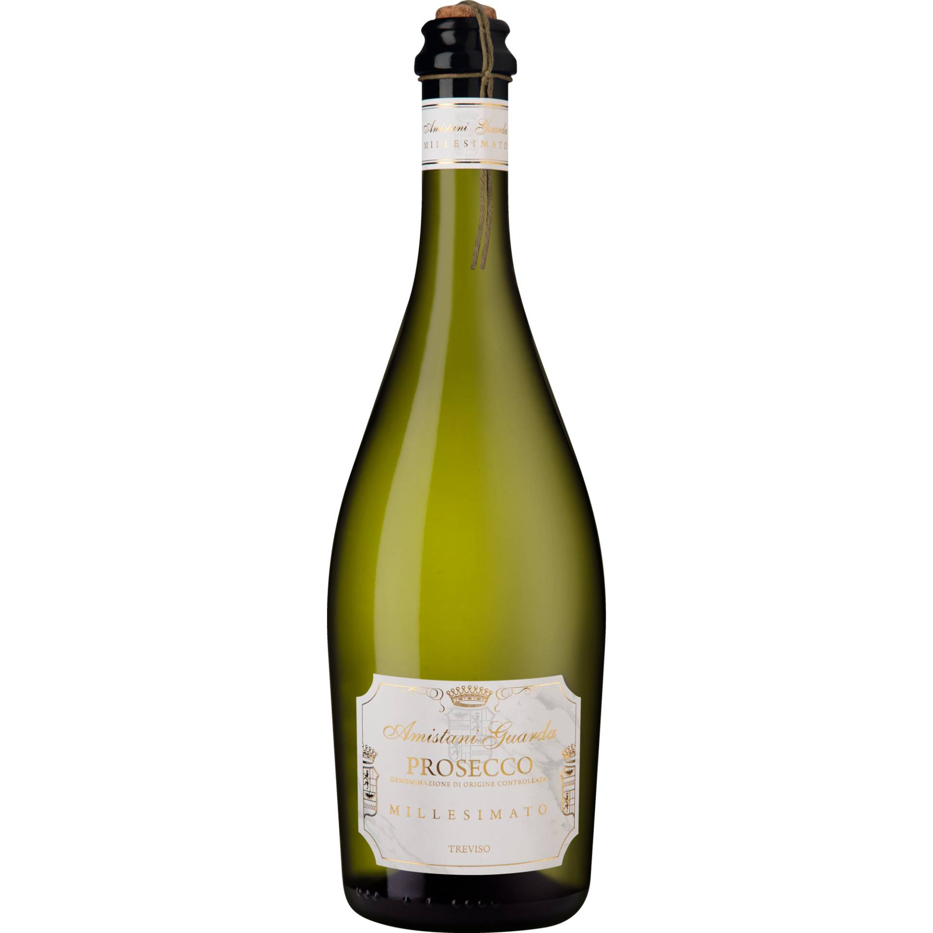 Amistani Guarda Prosecco Millesimato, Prosecco DOC Treviso, Venetien, 2024, Perlwein / Secco Amistani Guarda Prosecco Millesimato, Prosecco DOC Treviso, Venetien, 2024, Perlwein / Secco von Vertrieb durch Hanseatisches Wein-und Sektkontor Hawesko GmbH, D-22763 Hamburg; Imbottigliato da Mionetto SPA - Valdobbiadene - Italia