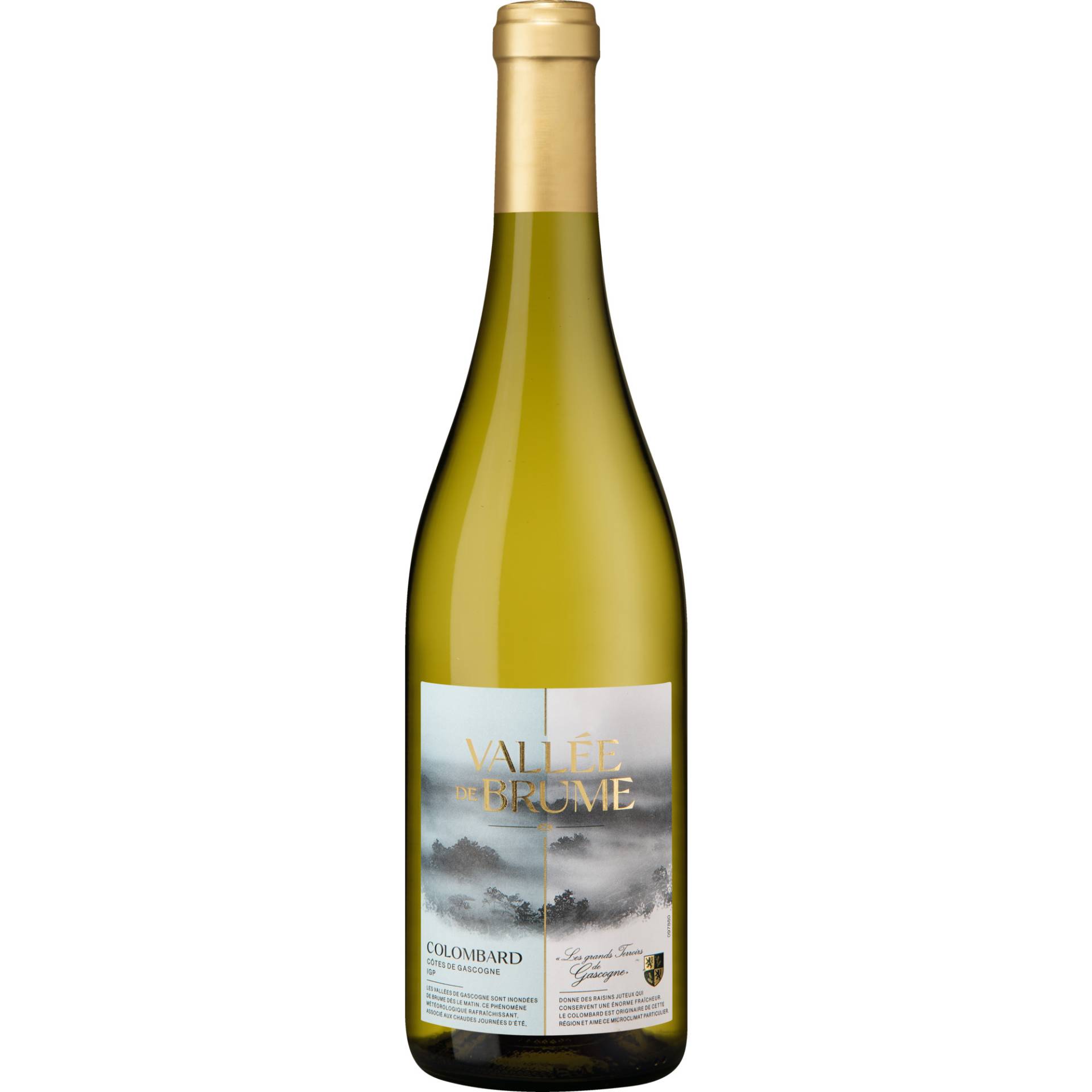 Vallée de Brume Colombard, Côtes de Gascogne IGP, Südwestfrankreich, 2022, Weißwein Vallée de Brume Colombard, Côtes de Gascogne IGP, Südwestfrankreich, 2022, Weißwein von Vertrieb durch: Hanseatisches Wein- und Sekt-Kontor Hawesko GmbH, D-22763 Hamburg; Abgefüllt von Plaimont in F-32400-398 - France