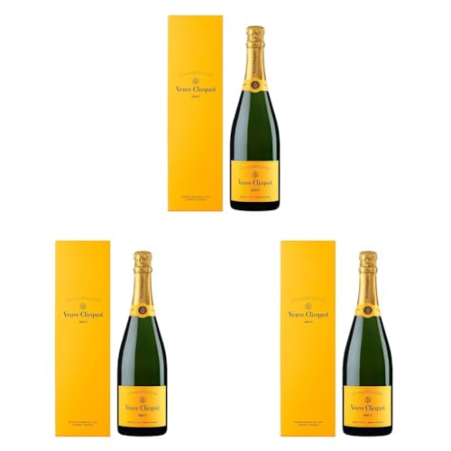 Veuve Clicquot Yellow Label Brut Champagner in Geschenkverpackung, 0,75L (Packung mit 3) von Veuve Clicquot