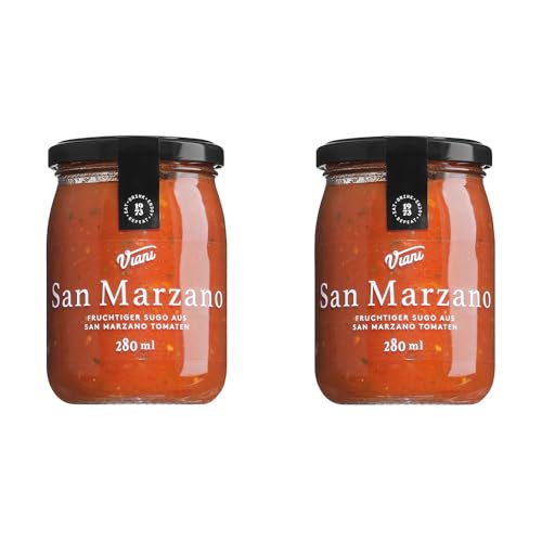 Viani | Sugo aus San Marzano Tomaten | fruchtige Sauce aus italienischen Tomaten, Olivenöl, Knoblauch und Basilikum | 2 x 280ml Glas Viani | Sugo aus San Marzano Tomaten | fruchtige Sauce aus italienischen Tomaten, Olivenöl, Knoblauch und Basilikum | 2 x 280ml Glas von Viani