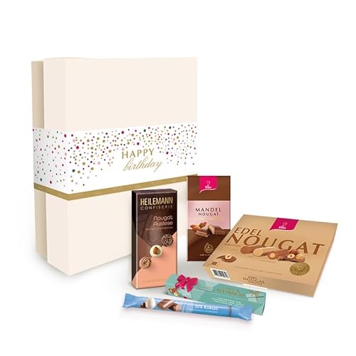 Geschenkbox mit Schokolade, Nougat und Pralinen (Happy Birthday, 395 g) von Viba
