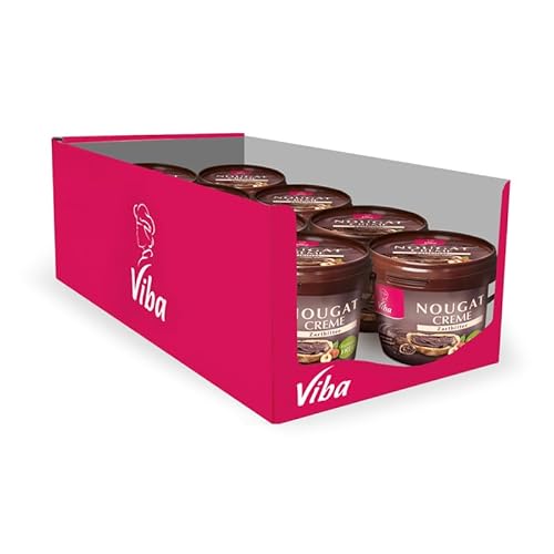 Viba Nougat Creme, ohne Palmöl, Vorratspack, 8 x 375 g (Zartbitter) von Viba