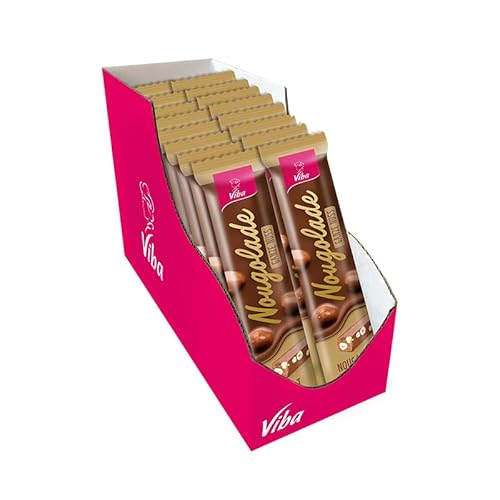 Viba Nougolade - Nougat Riegel mit Biss (16 x 35 g, Ganze Nuss) von Viba