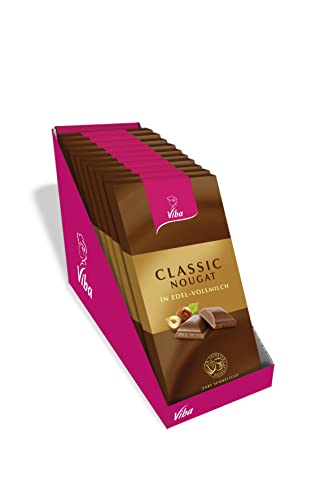 Viba Nougat-Schokoladen, Tafelschokoladen gefüllt mit Classic, 10 x 100 g (Classic) von Viba