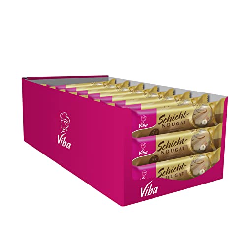 Viba Schicht-Nougat Jumbo 3er Pack, Karton, 24 x 120 g von Viba