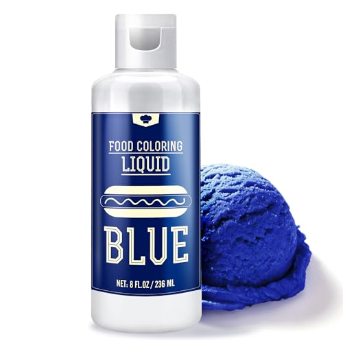 Lebensmittelfarbe - 236ml Flüssige Lebensmittel Farben zum Backen, Kuchen Dekorieren, Zuckerguss, Kekse und Macaron - Zuckerfrei Food Coloring für Getränken, Osterei, Seifen und Basteln (Blau) von Vibrandye