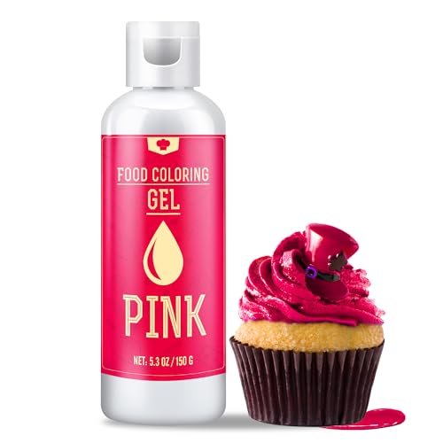 Lebensmittelfarbe Gel - 150g Konzentrierte Gel Lebensmittel Farben zum Backen, Kuchen Dekorieren, Kekse und Macaron - Zuckerfrei Food Coloring für Getränken, Osterei, DIY Seifen und Basteln (Rosa) von Vibrandye