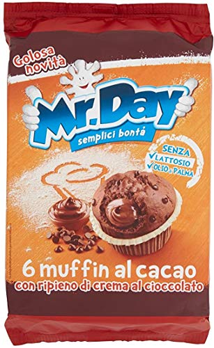 6x Vicenzi Mr. Day 6 Muffin al cacao con ripieno di crema al cioccolato Kakao Muffins mit Schokoladencremefüllung Kuchen brioche 252g von Vicenzi