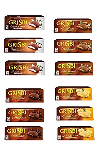 TESTPAKET Vicenzi Grisbi Zitrone-Haselnuss-Schokolade-Kokosnuss ( 12 x 150g ) von Vicenzi