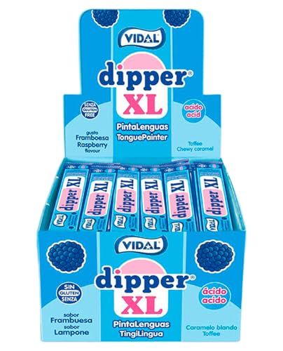 Vidal Dipper XL Karamell Masticable (Himbeere) - 100 Stück von Vidal