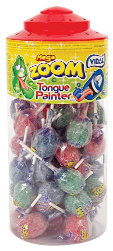 Vidal Mega Zoom Zungenmaler, Lollipops, 29 g, 50 Stück von Vidal