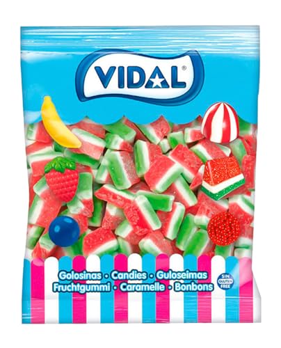 Vidal - Tajadas Sandia Zucker, Gummikaramell, 1000 Gramm von Vidal