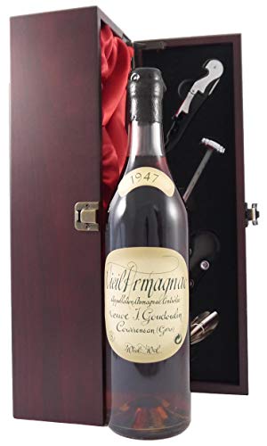 Vieil Bas Veuve J Goudoulin Vintage Armagnac 1947 (70cl) in einer mit Seide ausgestatetten Geschenkbox. Da zu vier Wein Zubehör, Korkenzieher, Giesser, Kapselabschneider,Weinthermometer, 1 x 700ml Vieil Bas Veuve J Goudoulin Vintage Armagnac 1947 (70cl) in einer mit Seide ausgestatetten Geschenkbox. Da zu vier Wein Zubehör, Korkenzieher, Giesser, Kapselabschneider,Weinthermometer, 1 x 700ml von Vieil Bas Veuve J