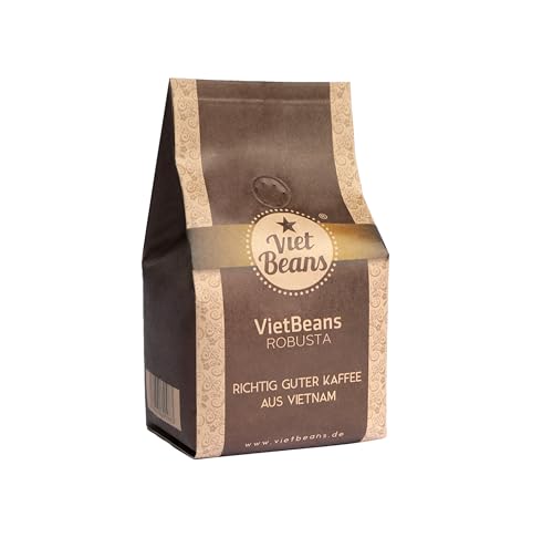 VietBeans 100% Robusta – Gemahlener Röstkaffee - Kaffeespezialität aus Vietnam - Kräftig und würzig – 250g von VietBeans