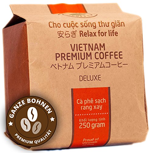VietBeans Hello5 Deluxe – Hochwertige Kaffeebohnen aus Buôn Ma Thu?t Vietnam – Edles Arabica Aroma mit kräftiger Note - hoher Koffeingehalt - 250g von VietBeans