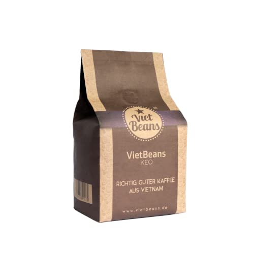 VietBeans KEO - Schokoladiger Kaffee – Ganze Kaffeebohnen - Geröstet in Butter, Whisky und Rum - Intensiver Schoko-Geschmack - Aroma: Schokolade – 250g von VietBeans