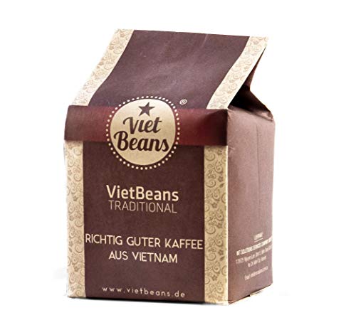 VietBeans Traditional – Ganze Kaffeebohnen – Traditionelle Trommelröstung - Hochwertiger vietnamesischer Kaffee – Geeignet für Vollautomaten - 250g von VietBeans