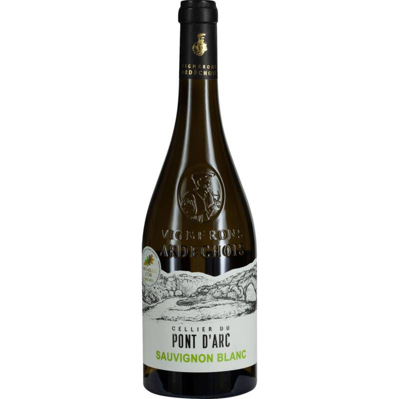 Cellier du Pont d'Arc Sauvignon Blanc, Ardèche IGP, Rhône, 2022, Weißwein von Vignerons Ardéchois 107 Avenue de Vallon – BP 8 – 07120 RUOMS