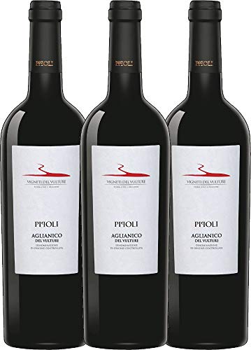 Pipoli Aglianico del Vulture DOC von Vigneti del Vulture - Rotwein 3 x 0,75l 2019 VINELLO - 3er - Weinpaket inkl. kostenlosem VINELLO.weinausgießer von Vigneti Del Vulture