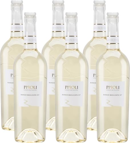 Pipoli Bianco Basilicata IGP – Edler Weißwein aus Italien - Rebsorten Greco & Fiano – Fruchtig & Frisch (6x 0,75l) von VIGNETI DEL VULTURE