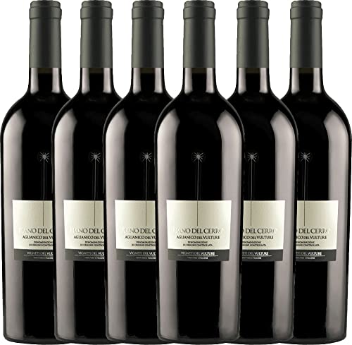 VINELLO 6er Weinpaket Rotwein - Piano del Cerro Aglianico del Vulture DOC 2019 - Vigneti del Vulture mit Weinausgießer | 6 x 0,75 Liter VINELLO 6er Weinpaket Rotwein - Piano del Cerro Aglianico del Vulture DOC 2019 - Vigneti del Vulture mit Weinausgießer | 6 x 0,75 Liter von Vigneti Del Vulture