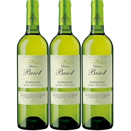 Château Briot Blanc Bordeaux Weißwein Wein trocken Frankreich I Visando Paket (3 Flaschen) von Vignobles Ducourt