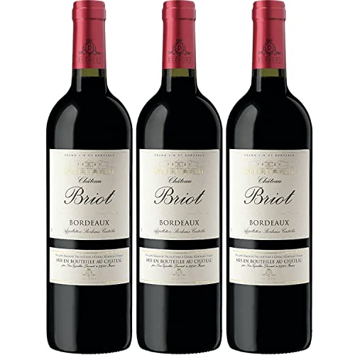 Château Briot Rouge Bordeaux Rotwein Wein trocken Frankreich I Visando Paket (3 Flaschen) von Vignobles Ducourt