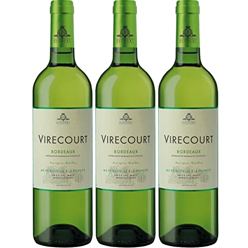 Virecourt Blanc Bordeaux Weißwein Wein trocken Frankreich I Visando Paket (3 Flaschen) von Vignobles Ducourt