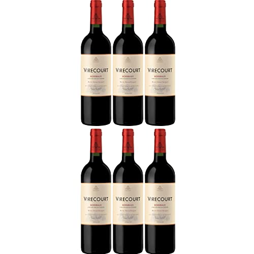 Virecourt Rouge Bordeaux Rotwein Wein trocken Frankreich I Visando Paket (6 Flaschen) von Vignobles Ducourt