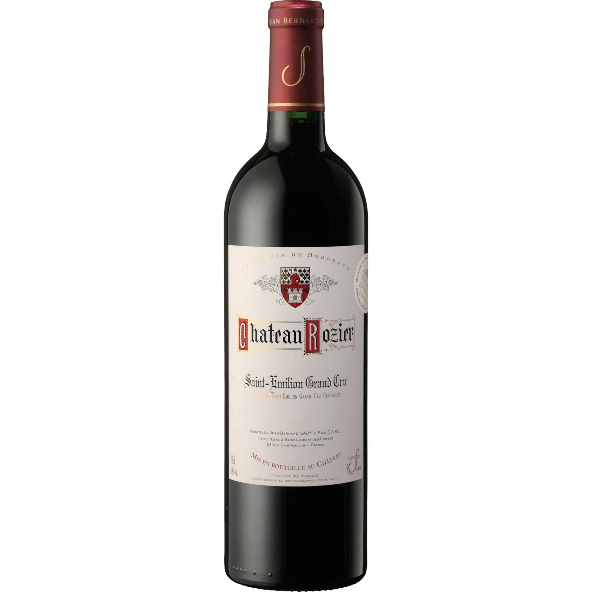 Château Rozier, Saint-Émilion Grand Cru AOC, Bordeaux, 2022, Rotwein Château Rozier, Saint-Émilion Grand Cru AOC, Bordeaux, 2022, Rotwein von Vignobles Saby & Fils E.A.R.L.,33330,Saint-Emilion,Frankreich
