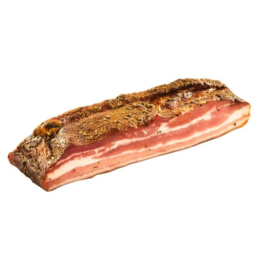 BAVAREGOLA Pancetta aus Südtirol - 350g - Original Speck aus Italien - Bauchspeck geräuchert & luftgetrocknet am Stück - Südtiroler Speck Spezialität von BAVAREGOLA