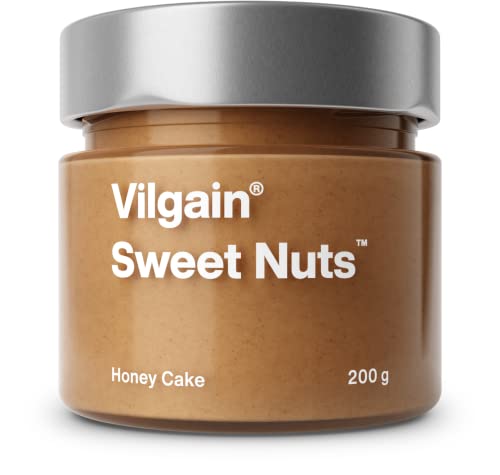 Vilgain® Sweet Nuts - Süße Nusscreme, Natürliche Energiequelle, ohne Zucker | Perfekt für Frühstück, Snack | Mit Vitaminen und Mineralstoffen für eine gesunde Ernährung | Honigkuchen, 200g von Vilgain