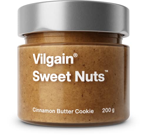 Vilgain® Sweet Nuts - Süße Nusscreme, Natürliche Energiequelle, ohne Zucker | Perfekt für Frühstück, Snack | Mit Vitaminen und Mineralstoffen für eine gesunde Ernährung | Zimt/Butter Keks, 200g von Vilgain