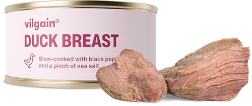 Vilgain Fleischkonserven – 100% natürlich, ohne Konservierungsstoffe, proteinreich, saftige Stücke, geprüfte Herkunft, ideal für gesunde Ernährung & schnelle Gerichte (100g, Entenbrust) von Vilgain