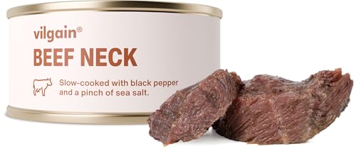 Vilgain Fleischkonserven – 100% natürlich, ohne Konservierungsstoffe, proteinreich, saftige Stücke, geprüfte Herkunft, ideal für gesunde Ernährung & schnelle Gerichte (100g, Rindfleisch) von Vilgain