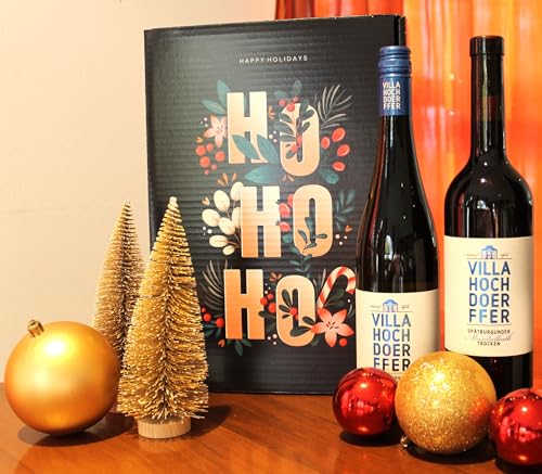 Weihnachtspräsent für Weinliebhaber, 2 Flaschen Terroirwein in einem Präsentkarton, Weißwein und Rotwein Weihnachtspräsent für Weinliebhaber, 2 Flaschen Terroirwein in einem Präsentkarton, Weißwein und Rotwein von Villa Hochdoerffer