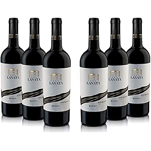 Villa Lanata Piemonte DOC Rosso Rotwein 6 Flaschen - Italien wein Barbera trocken (6 x 0.75l) von Villa Lanata