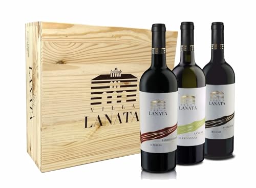 Villa Lanata - Villa Lanata Barbera d'Asti DOCG + Villa Lanata Langhe Chardonnay + Villa Lanata Piemonte DOC Rosso in Holzkiste - 3 x 750 ml Villa Lanata - Villa Lanata Barbera d'Asti DOCG + Villa Lanata Langhe Chardonnay + Villa Lanata Piemonte DOC Rosso in Holzkiste - 3 x 750 ml von Villa Lanata