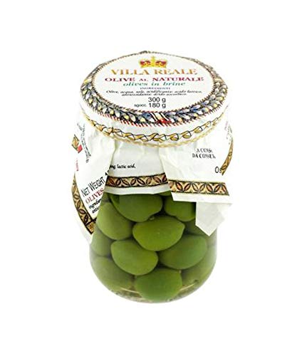 Villa Reale Sicilian Green Olives in Salzlake, 300 g von Villa Reale