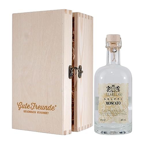 Villa Rillago Moscato Grappa mit Geschenk-Holzkiste Villa Rillago Moscato Grappa mit Geschenk-Holzkiste von Villa Rillago