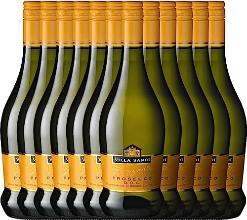 Prosecco Frizzante DOC von Villa Sandi - Perlwein 12 x 0,75l VINELLO - 12er - Weinpaket inkl. kostenlosem VINELLO.weinausgießer von Villa Sandi