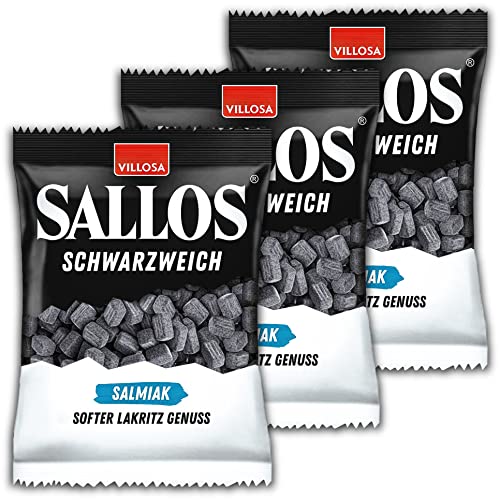 3 er Pack Sallos Schwarzweich Salmiak 3 x 200g von Villosa Vertriebsgesellschaft mbH Dechant-Sprünken-Str. 53-57 46446 Emmerich (D)