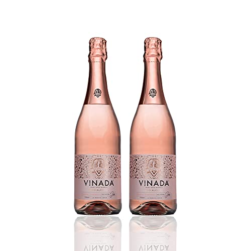 VINADA - Sparkling Rosé - Zero Alcohol Wine - 750 ml (2 Glass Bottles) (tempranillo) von Vinada