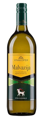 Vinakoper Weine Malvasia Slowenischer Wein - Malvazija Weisswein aus Istrien 1 Liter Weißwein trocken - (12,5% vol) wine from Istra - Jahrgang 2023 von Vinakoper