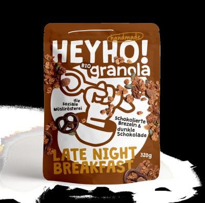 HEYHO! LATE NIGHT BREAKFAST - Bio-Hafer-Granola mit Schokobrezeln und Crunch-Monden - 320 g Beutel von Vincent Becker
