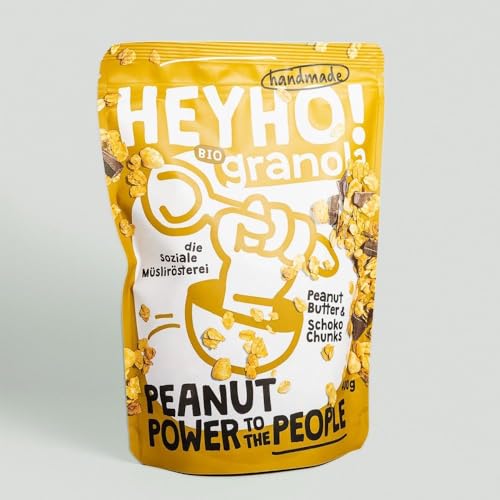 HEYHO! Peanut Power to the People - Handmade Granola mit Peanutbutter und Schoko-Chunks - 320 g Beutel von Vincent Becker