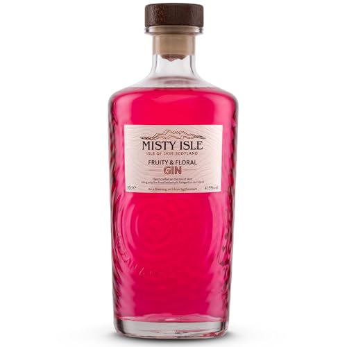 Misty Isle Pink Gin - 0,7 l - 41,5% Vol. Alc. - Fruchtiger Old Tom-Gin - Botanicals: Wacholder, Himbeeren, Birnen, schwarze Johannisbeere und Mädesüß von Vincent Becker