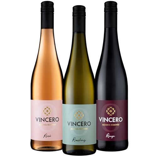 Trilogie│Premium alkoholfreier Wein (<0,5%)│Erfrischend & fruchtig entalkoholisierte Weine aus Deutschland│3er Pack (3 x 0,75 l)│VINCERO von Vincero