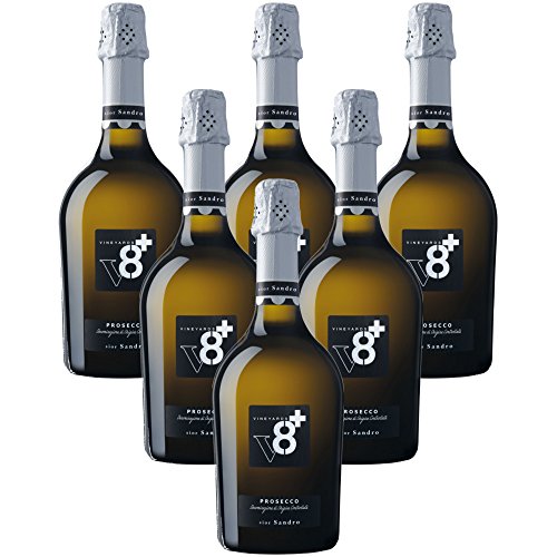 Sior Sandro Prosecco DOC Extra Dry V8+ Spumanti Vineyards Vino Spumante Dry 6 X 75 Italienischer Sekt von Vineyeards V8+